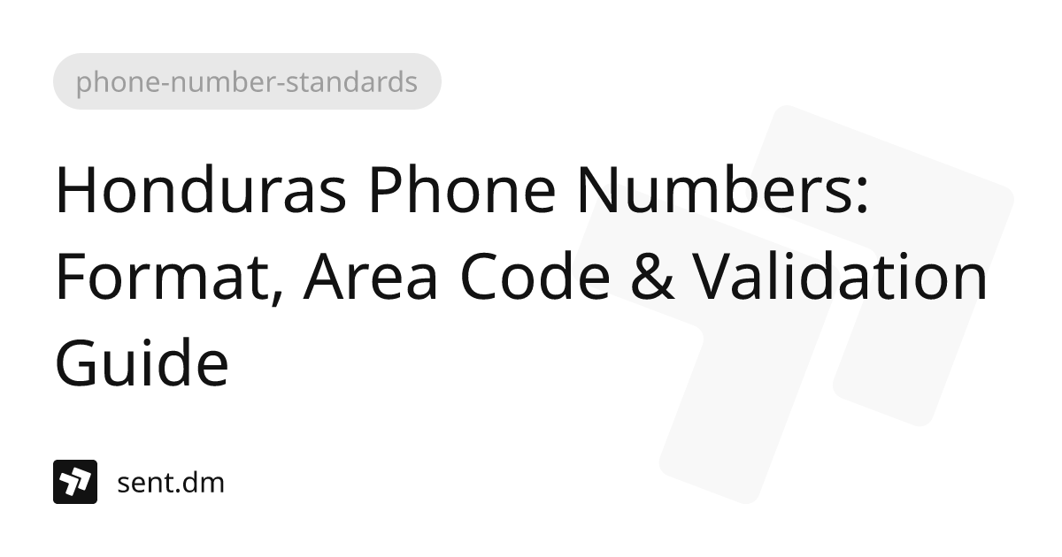 Honduras Phone Numbers: Format, Area Code &amp; Validation Guide