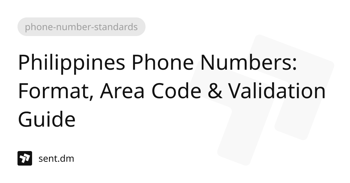 Philippines Phone Numbers Format, Area Code & Validation Guide