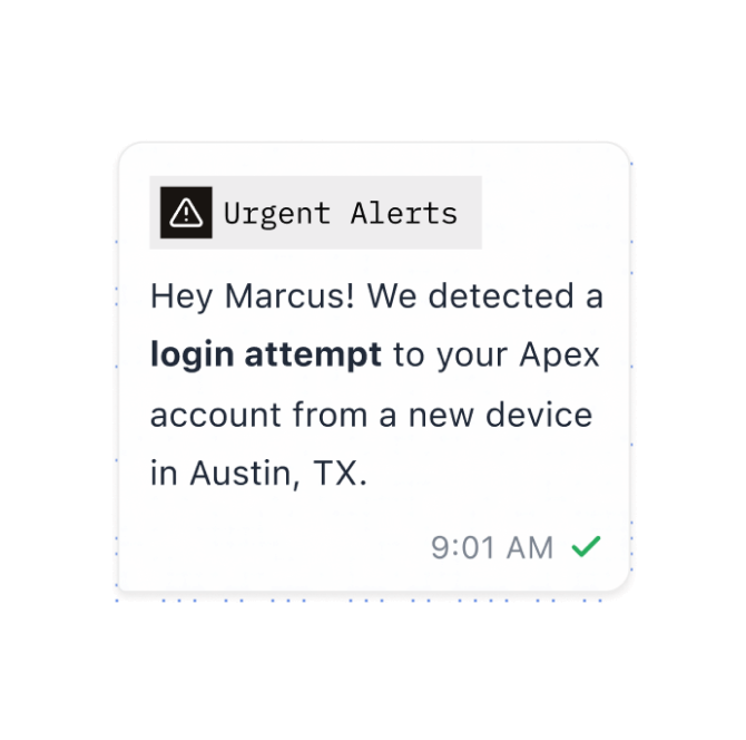 An urgent security alert about a login from a new device